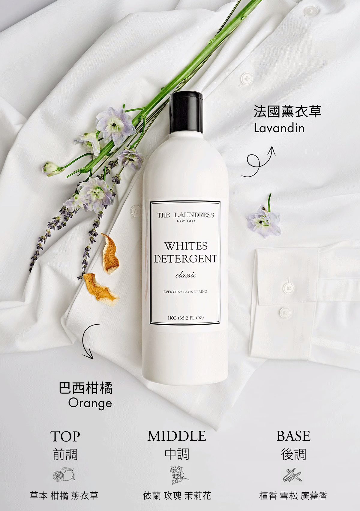 白色衣物洗衣精-1000商品圖6 - The Laundress | 高級洗衣精和織品護理